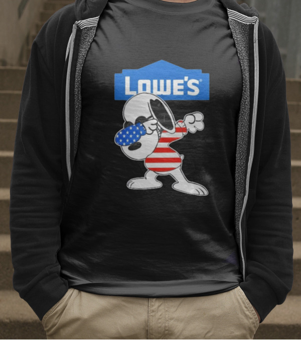 Lowe's Snoopy Dabbing American Flag Outfit T-Shirt