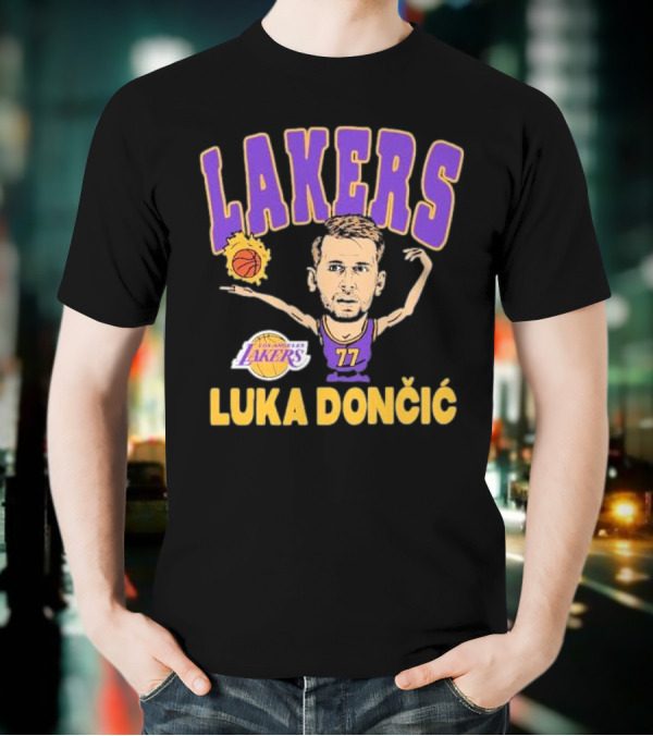 Luka Dončić Los Angeles Lakers Basketball Caricature 77 T-Shirt