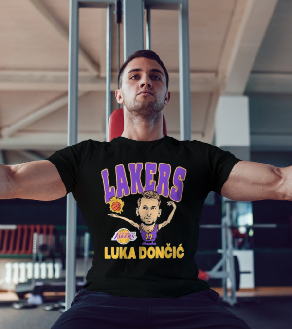 Luka Dončić Los Angeles Lakers Basketball Caricature 77 T-Shirt
