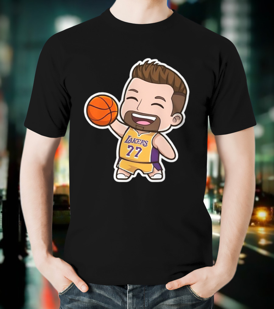 Luka Doncic Lakers 77 Chibi Cartoon Basketball T-Shirt