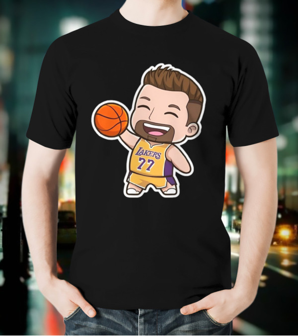 Luka Doncic Lakers 77 Chibi Cartoon Basketball T-Shirt