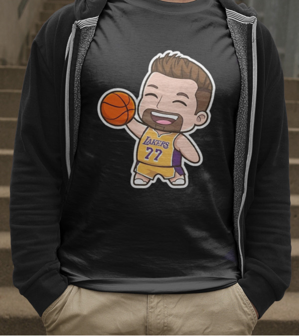 Luka Doncic Lakers 77 Chibi Cartoon Basketball T-Shirt