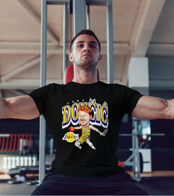 Luka Doncic Los Angeles Lakers Cartoon Lakers Logo T-Shirt