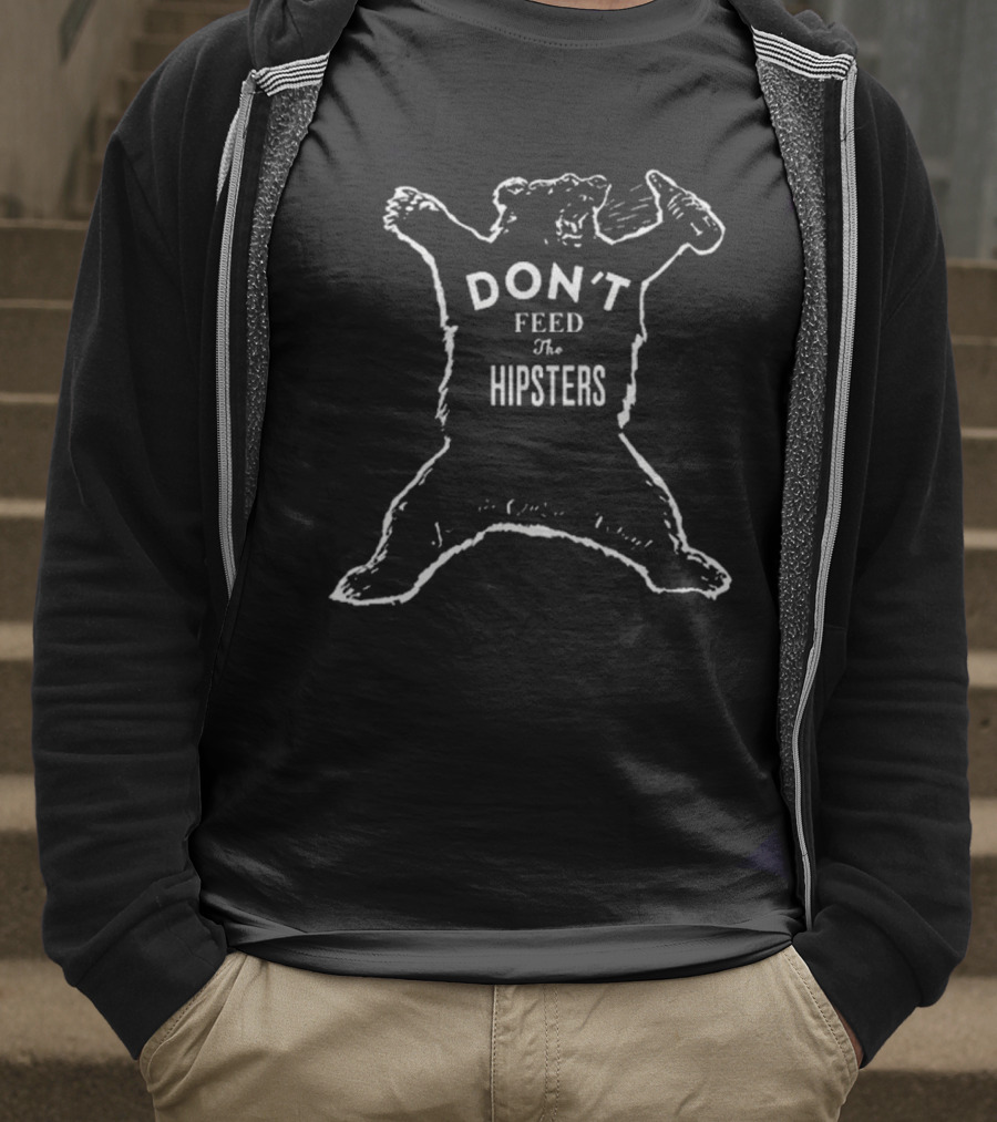 Marjorie Taylor Greene Press Release Parody Don’t Feed The Hipsters Drinking Bear T-Shirt