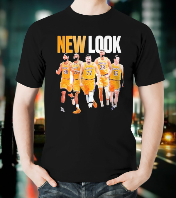 New Look Lakers Starting Five Luka Doncic 77 Los Angeles T-Shirt