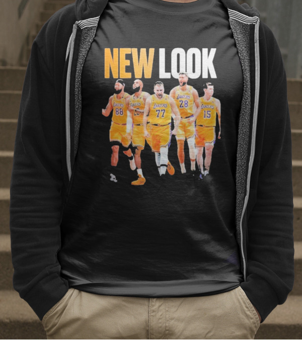 New Look Lakers Starting Five Luka Doncic 77 Los Angeles T-Shirt