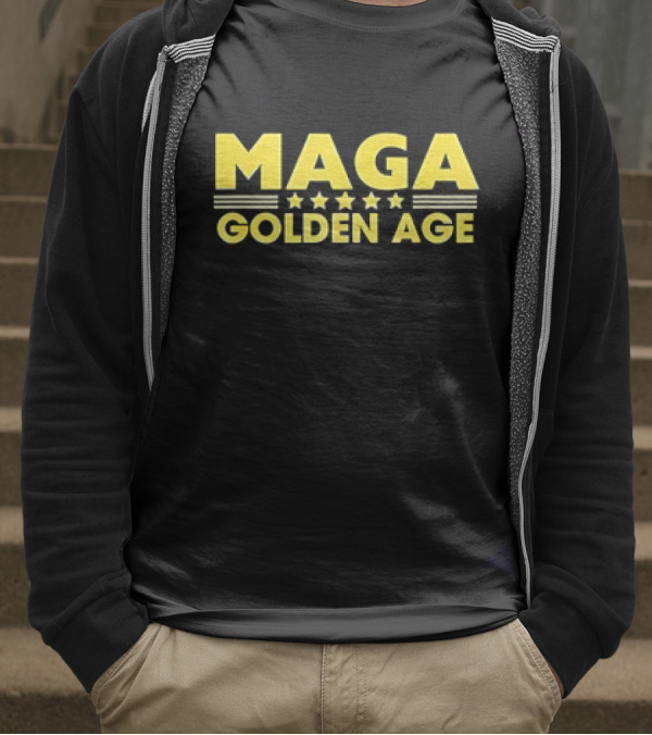 MAGAGolden Age Stars And Bold Yellow Text T-Shirt