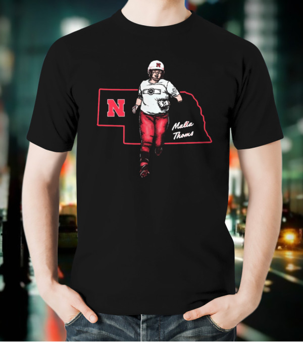 Malia Thoms Nebraska Cornhuskers Softball NCAA 2025 Hometown Hero T-Shirt