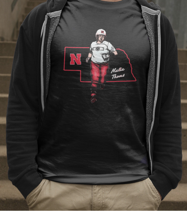 Malia Thoms Nebraska Cornhuskers Softball NCAA 2025 Hometown Hero T-Shirt