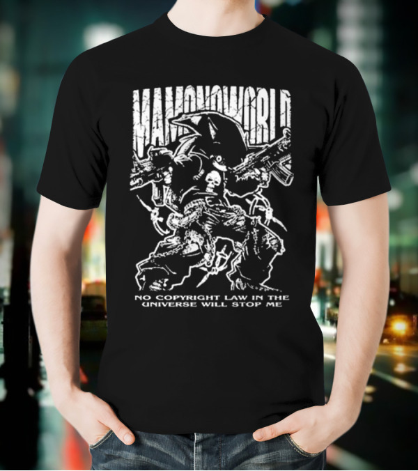 Mamono World No Copyright Law In The Universe Will Stop Me Guns And Characters T-Shirt