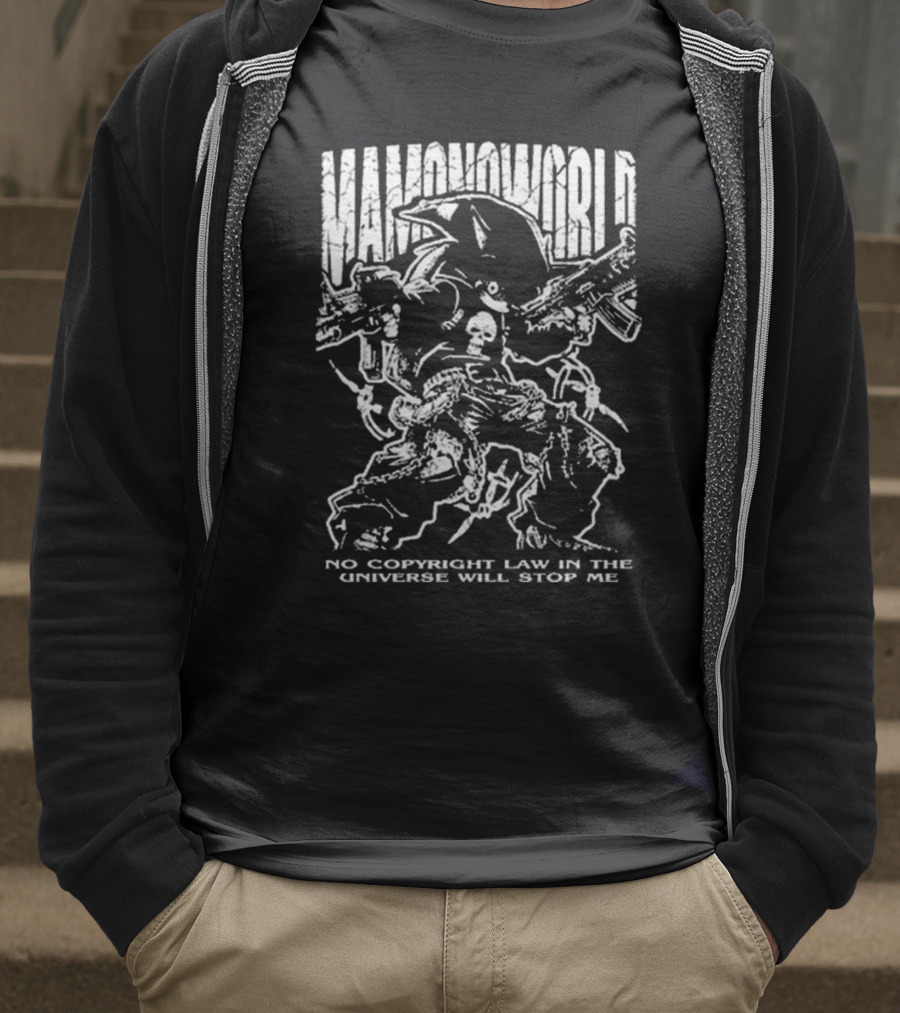 Mamono World No Copyright Law In The Universe Will Stop Me Guns And Characters T-Shirt