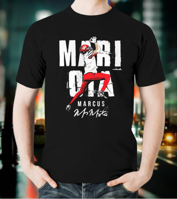 "Mari OIA Marcus Mariota Washington Commanders NFL Signature" T-Shirt