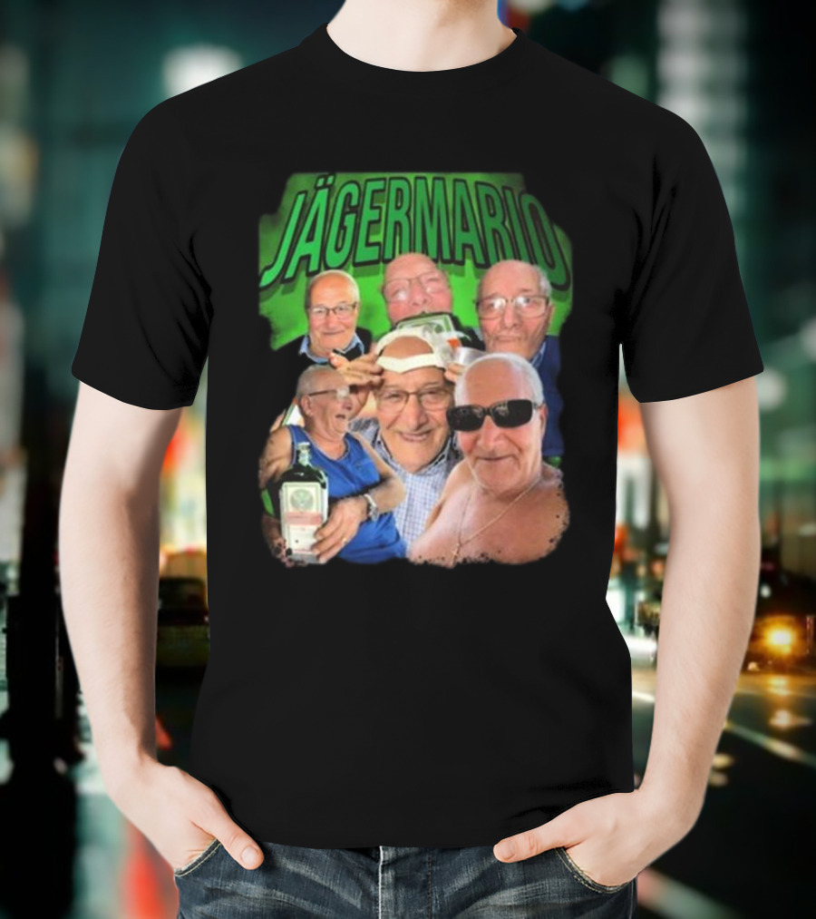 Marioscerra5 Jägermario Sigma Funny Multiphoto Collage T-Shirt