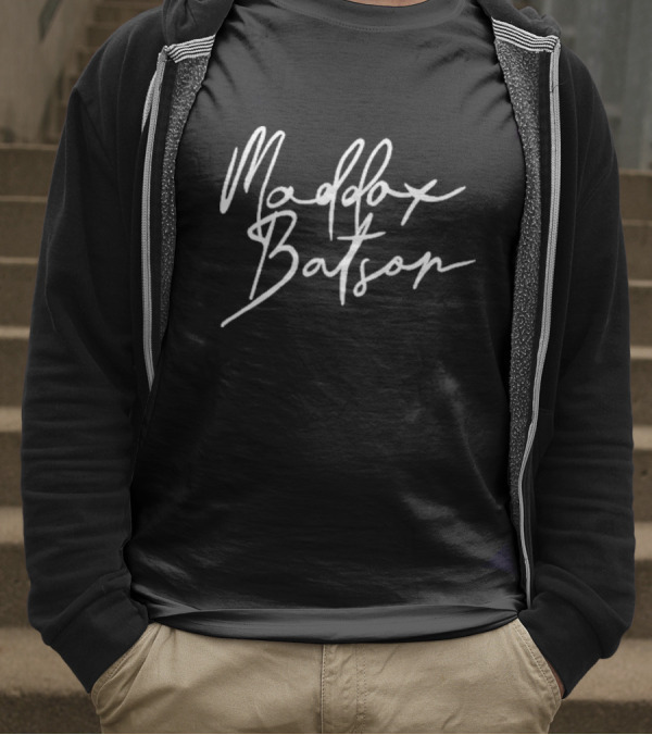 Maddox Batson Signature White Script T-Shirt