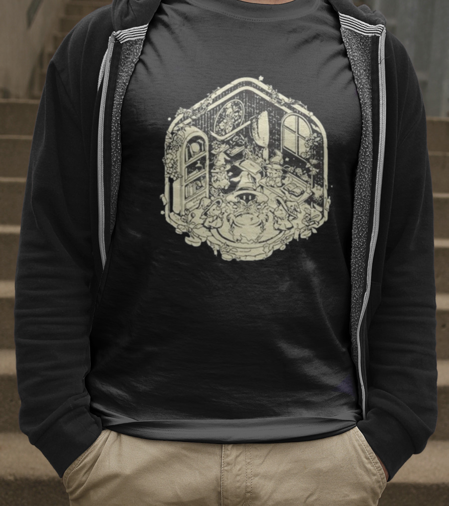 Mage’s Midnight Brew Enchanted Wizard Gathering In Mystical Study Room T-Shirt