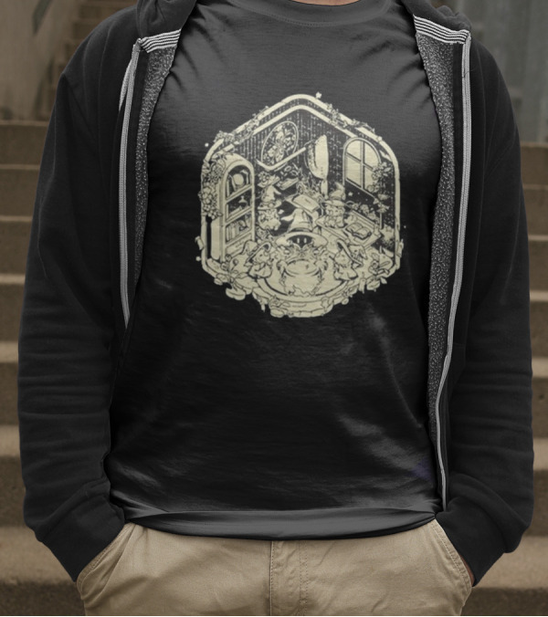 Mage’s Midnight Brew Enchanted Wizard Gathering In Mystical Study Room T-Shirt