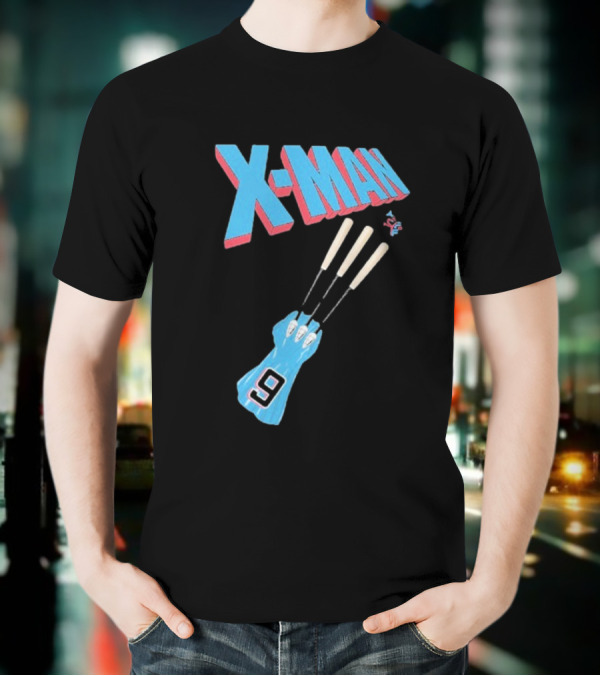 X-Man Miami Marlins Baseball Number 9 Batting Glove T-Shirt