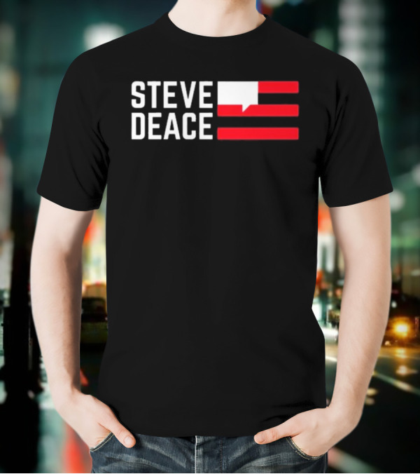 STEVE DEACE Red White Speech Bubble Stripes T-Shirt