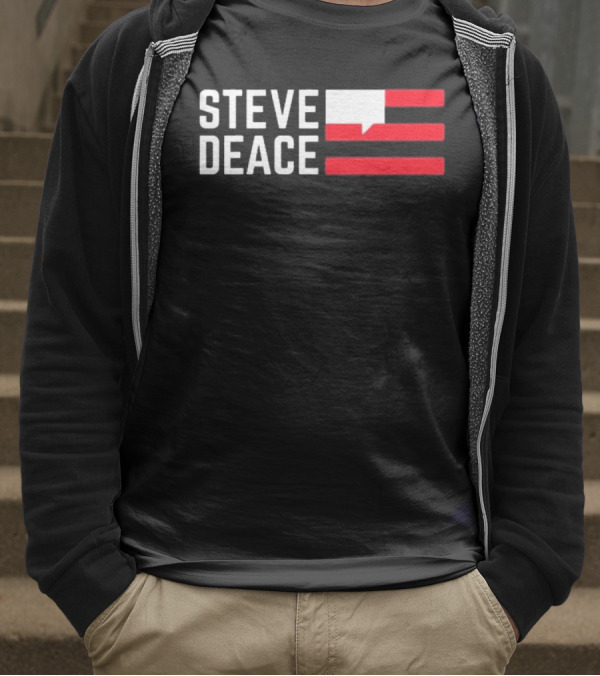 STEVE DEACE Red White Speech Bubble Stripes T-Shirt