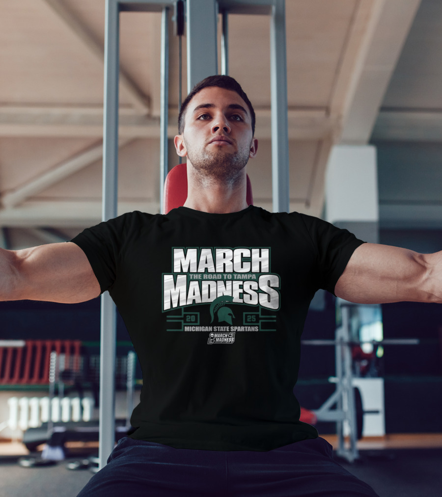 March Madness The Road To Tampa 2025 Michigan State Spartans NCAA Women's Basketball Tournament T-Shirt