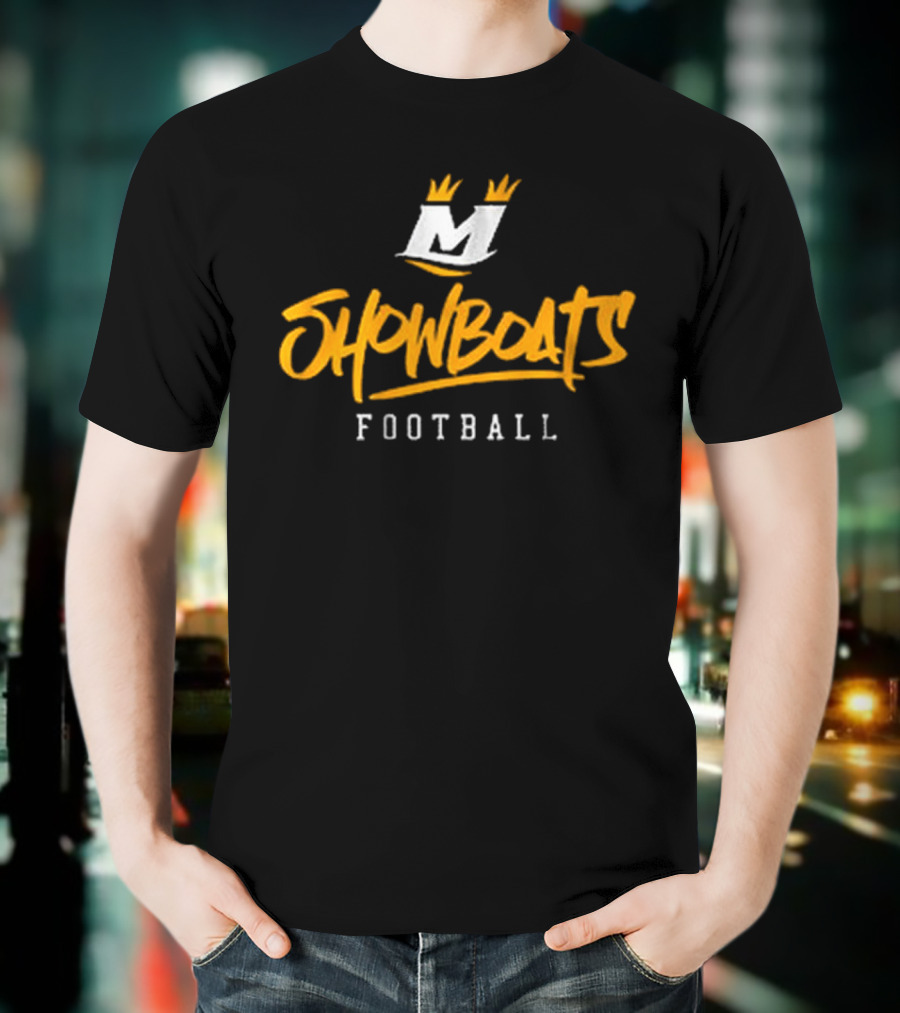 Showboats Football Memphis M Crown Stylized Text T-Shirt