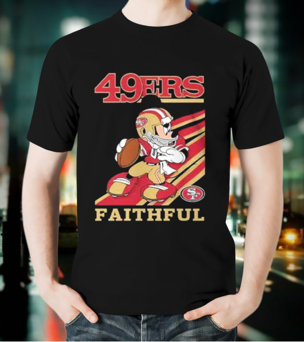 49ers Faithful Mickey Mouse Football Player T-Shirt