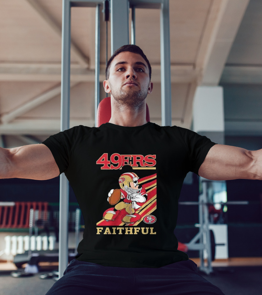 49ers Faithful Mickey Mouse Football Player T-Shirt