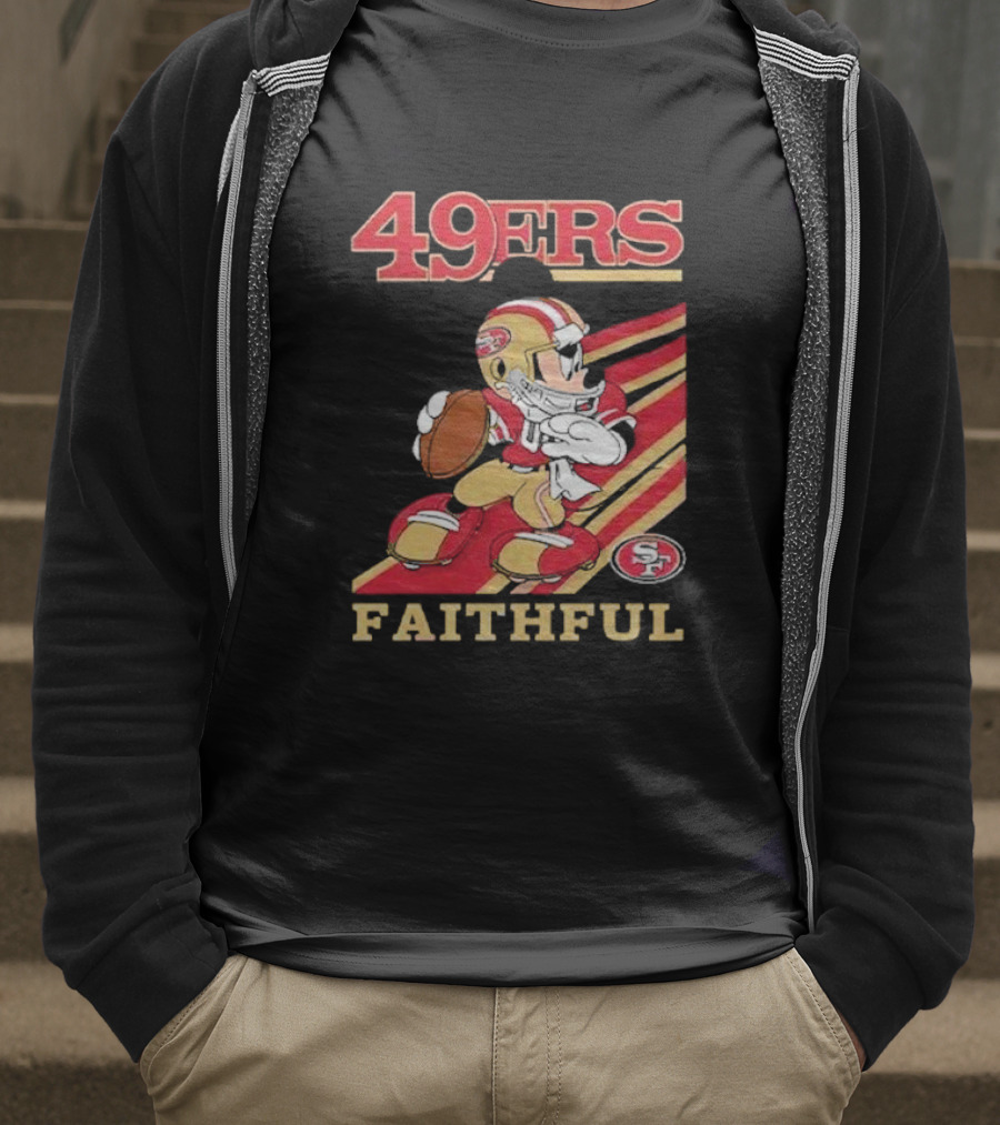 49ers Faithful Mickey Mouse Football Player T-Shirt