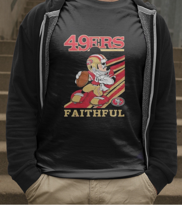 49ers Faithful Mickey Mouse Football Player T-Shirt