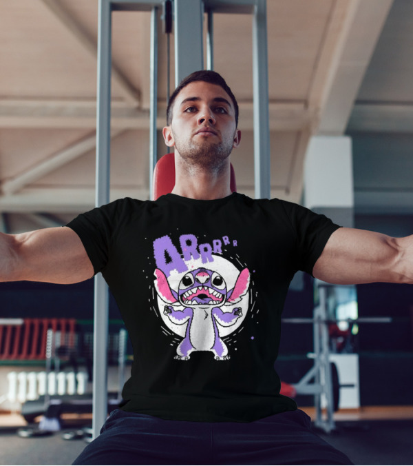 Midnight Stitch ARRp Purple Alien Character With Moon Background T-Shirt