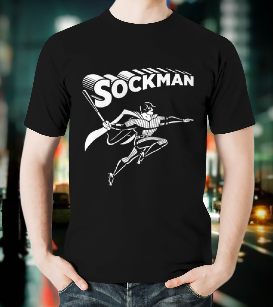 Mike Tauchman New York Yankees Baseball Sockman Dynamic Heroic Pose T-Shirt