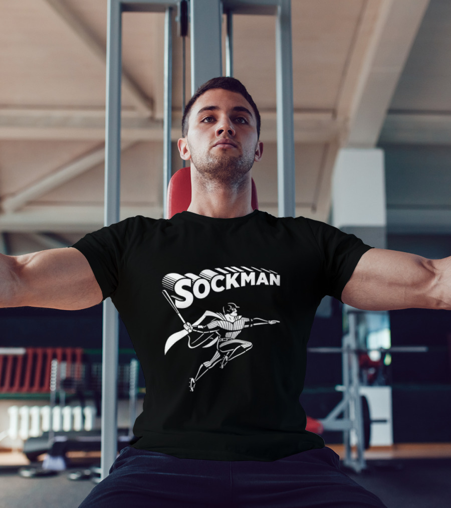 Mike Tauchman New York Yankees Baseball Sockman Dynamic Heroic Pose T-Shirt