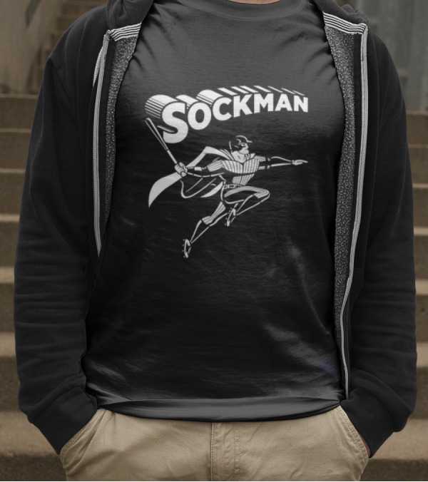 Mike Tauchman New York Yankees Baseball Sockman Dynamic Heroic Pose T-Shirt