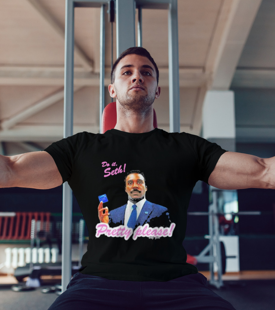 Do It Seth Pretty Please! Milchick Holding Blue Card T-Shirt