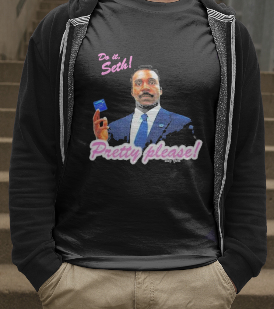 Do It Seth Pretty Please! Milchick Holding Blue Card T-Shirt