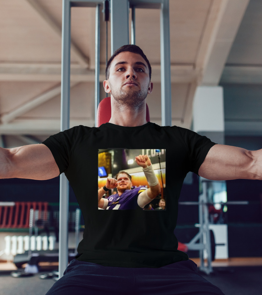 Minnesota Vikings Locker Room Celebration NFL Sam Darnold Insight T-Shirt