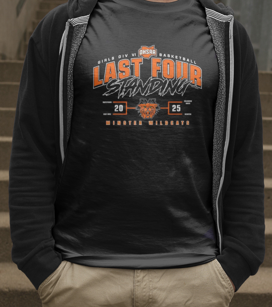 Minster Wildcats 2025 OHSAA Girls Division VI Basketball Last Four Standing T-Shirt