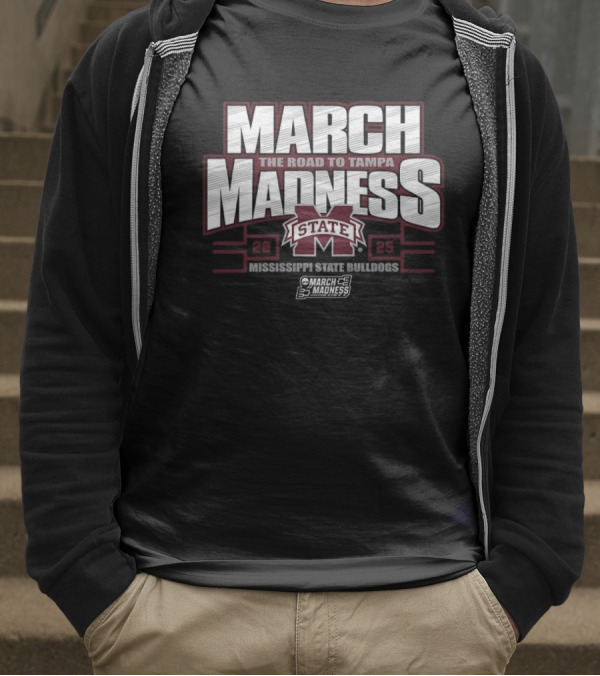 March Madness The Road To Tampa 2025 Mississippi State Bulldogs T-Shirt