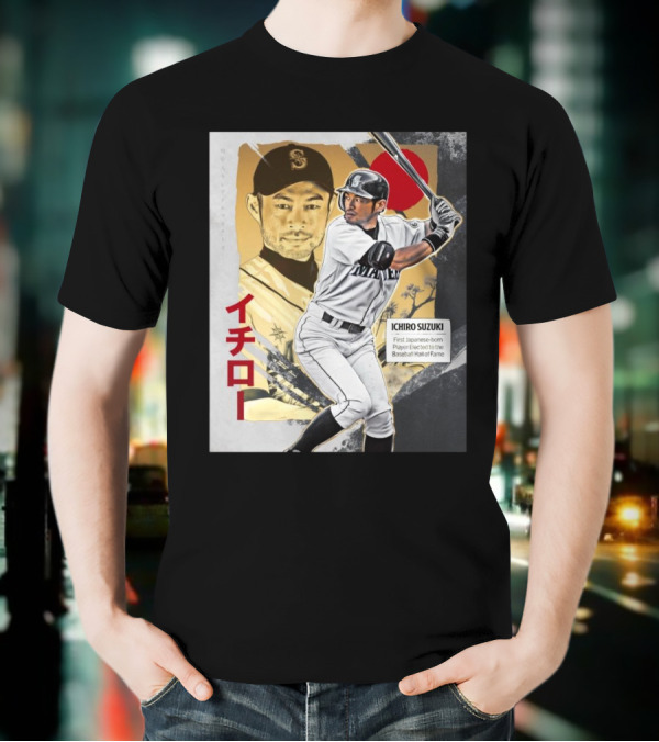 Ichiro Suzuki Seattle Mariners First Japanese-Born Player Elected To Baseball Hall Of Fame Red Sun T-Shirt