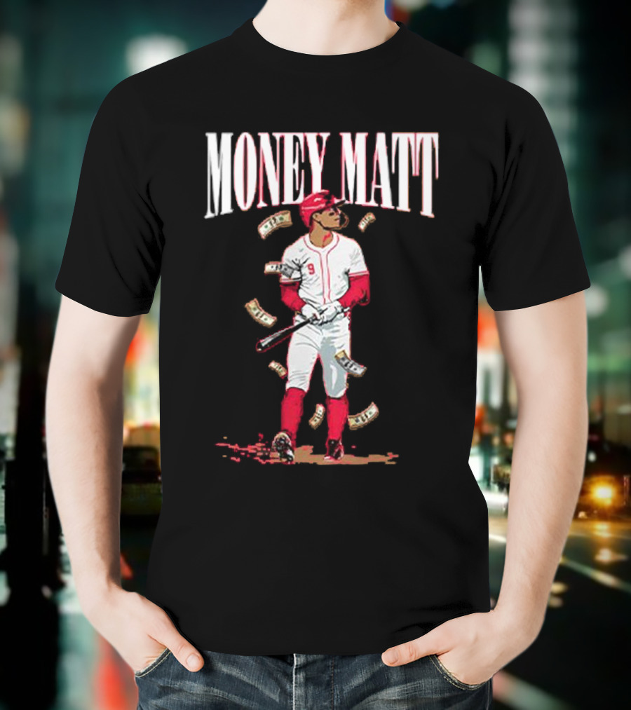 Money Matt McLain Red Baseball Player Icon T-Shirt