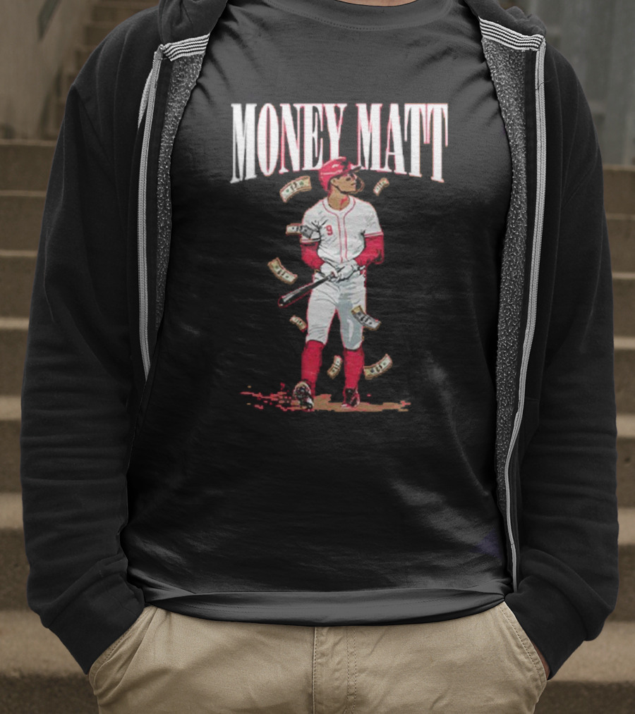 Money Matt McLain Red Baseball Player Icon T-Shirt