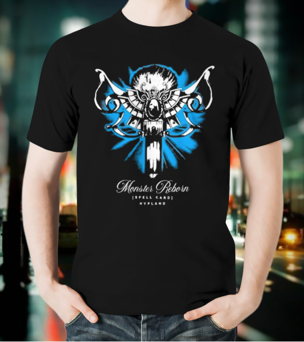 Monster Reborn Spell Card Hypland Blue Winged Design T-Shirt
