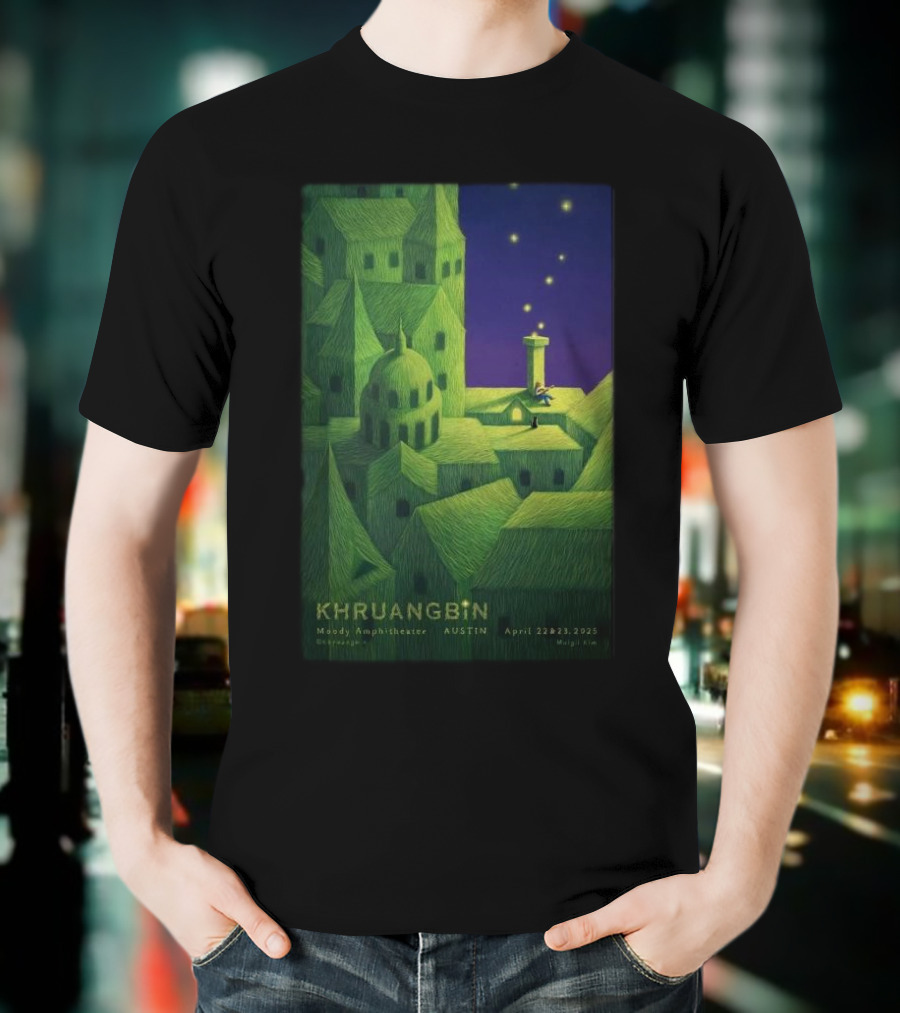 Khruangbin Moody Amphitheater Austin April 22 23 2025 Murugi Kim Artwork T-Shirt