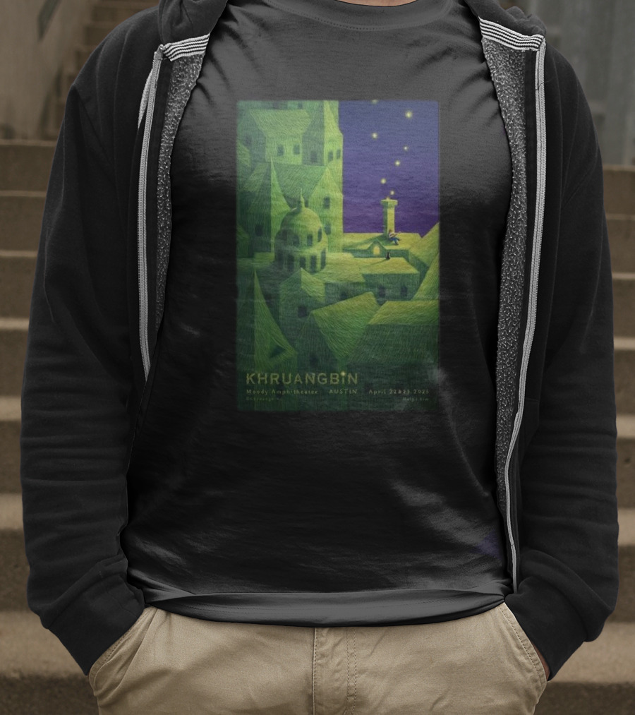 Khruangbin Moody Amphitheater Austin April 22 23 2025 Murugi Kim Artwork T-Shirt