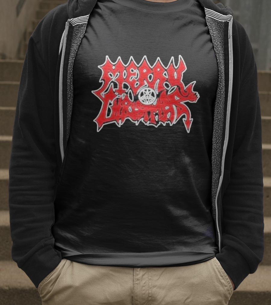 Merry Christmas Devil Pentagram Morbid Xmas T-Shirt