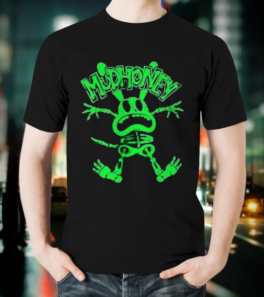 Mudhoney Foro Indie Rocks Mexico City Mar 30 2025 Glowing Green Cartoon Monster T-Shirt