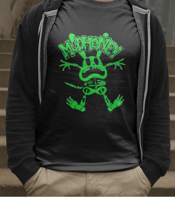 Mudhoney Foro Indie Rocks Mexico City Mar 30 2025 Glowing Green Cartoon Monster T-Shirt