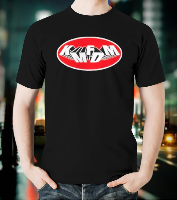 Natalie Samantha Rupnow Wear KMFDM Oval Red Logo T-Shirt