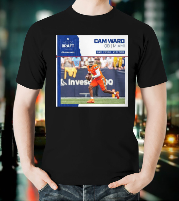 New York Giants Mock Draft Tracker Cam Ward QB Miami Daniel Jeremiah NFL Network T-Shirt