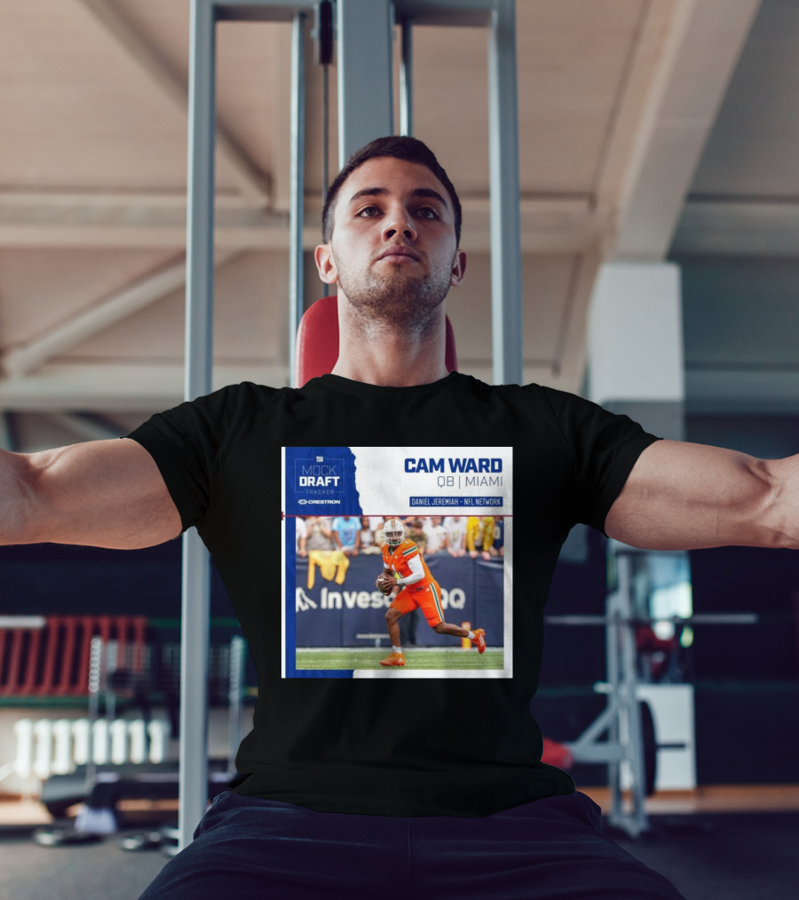 New York Giants Mock Draft Tracker Cam Ward QB Miami Daniel Jeremiah NFL Network T-Shirt